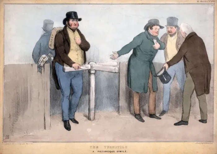 Framed Print : The Turnstile, A Picturesque Simile, 19th century. Artist: John Doyle Framed Print : The Turnstile, A Picturesque Simile, 19th century. Artist: John Doyle