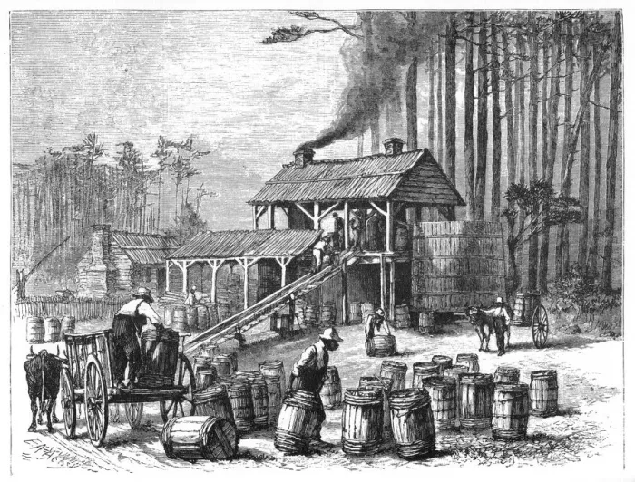 Framed Print : Turpentine Distillery, North Carolina, 1870. Artist: Edwin Austin Abbey Framed Print : Turpentine Distillery, North Carolina, 1870. Artist: Edwin Austin Abbey
