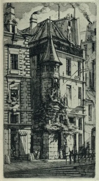 Framed Print : Turret, Rue de la Tixeranderie, 1915. Artist: CH Meryon Framed Print : Turret, Rue de la Tixeranderie, 1915. Artist: CH Meryon
