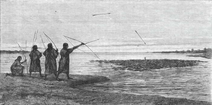 Framed Print : Turtle Shooting; The Fresh-water Turtle of the Amazons, 1875. Creator: Unknown