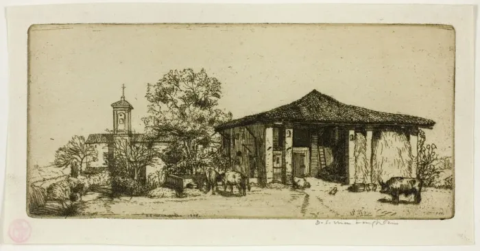 Framed Print : A Tuscan Farm, 1904. Creator: Donald Shaw MacLaughlan Framed Print : A Tuscan Farm, 1904. Creator: Donald Shaw MacLaughlan