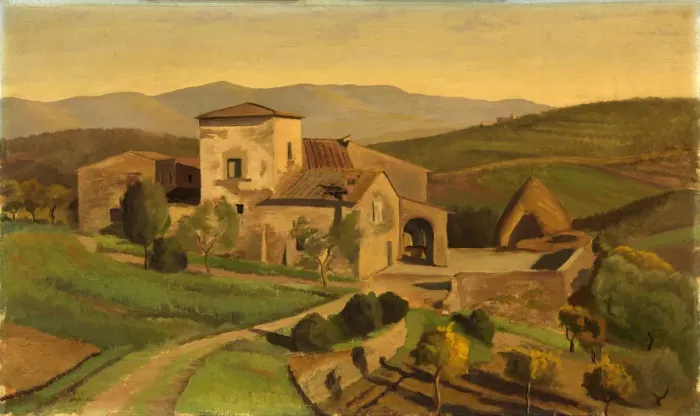 Framed Print : A Tuscan Farm, ca. 1926-1931. Creator: Edward Bruce Framed Print : A Tuscan Farm, ca. 1926-1931. Creator: Edward Bruce