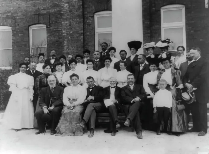 Framed Print : Tuskegee Institute faculty with Andrew Carnegie, Tuskegee, Alabama, 1906. Creator: Frances Benjamin Johnston Framed Print : Tuskegee Institute faculty with Andrew Carnegie, Tuskegee, Alabama, 1906. Creator: Frances Benjamin Johnston