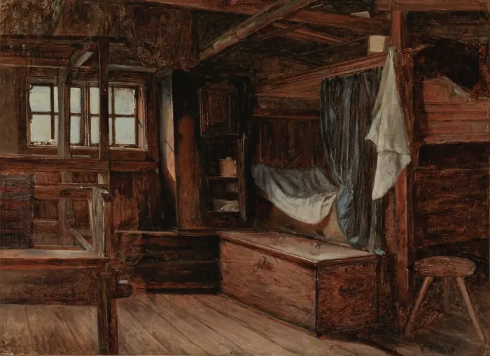 Framed Print : Tuvan interior from aland, 1870. Creator: Karl Emanuel Jansson Framed Print : Tuvan interior from aland, 1870. Creator: Karl Emanuel Jansson