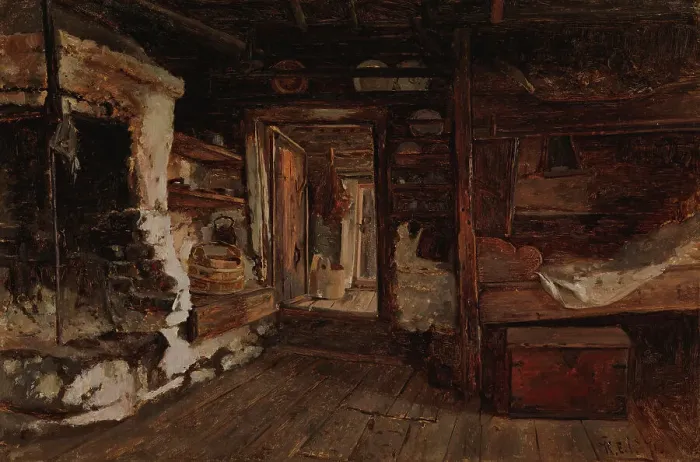Framed Print : Tuvan interior from aland, 1871. Creator: Karl Emanuel Jansson Framed Print : Tuvan interior from aland, 1871. Creator: Karl Emanuel Jansson