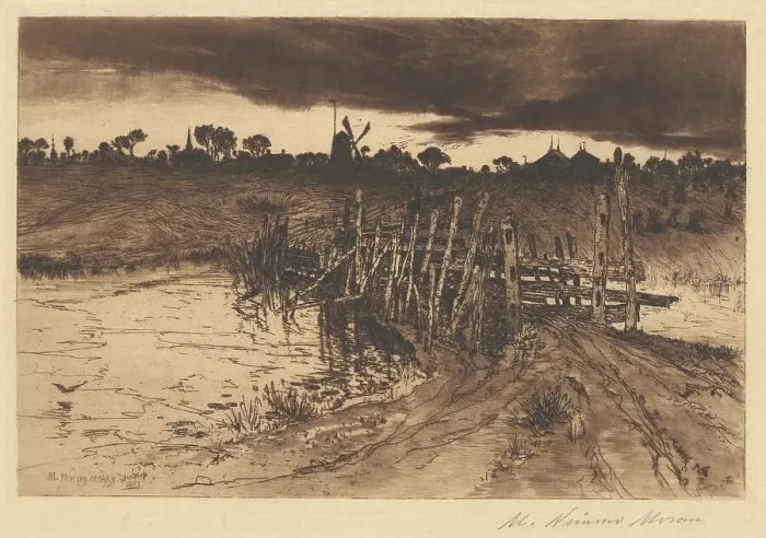 Framed Print : Tween the Gloaming and the Mirk, 1883. Creator: Mary Nimmo Moran Framed Print : Tween the Gloaming and the Mirk, 1883. Creator: Mary Nimmo Moran