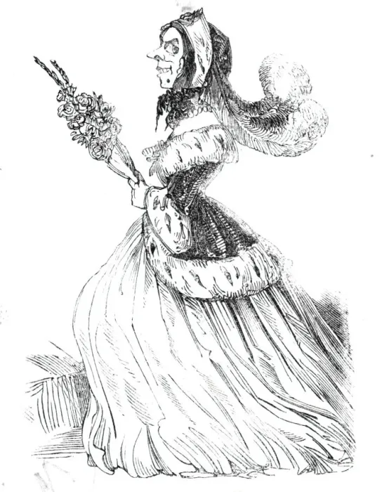 Framed Print : Twelfth Night characters - Lady Smilington, 1844. Creator: Unknown Framed Print : Twelfth Night characters - Lady Smilington, 1844. Creator: Unknown