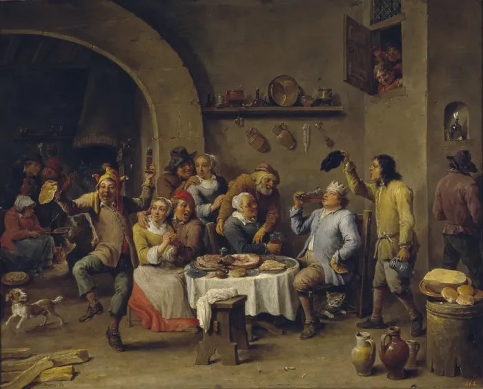 Framed Print : Twelfth Night party, 1650-1660. Artist: Teniers, David, the Younger (1610-1690) Framed Print : Twelfth Night party, 1650-1660. Artist: Teniers, David, the Younger (1610-1690)