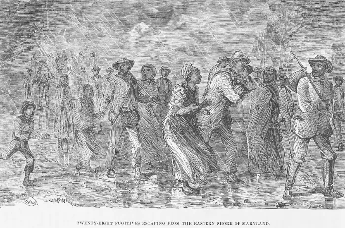 Framed Print : Twenty-eight fugitives escaping from the Eastern Shore of Maryland, 1872. Creator: Unknown Framed Print : Twenty-eight fugitives escaping from the Eastern Shore of Maryland, 1872. Creator: Unknown