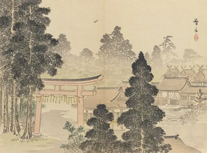 Framed Print : Twenty-Five Views of the Capital (image 7 of 29), Late 19th century. Creator: Morikawa Sobun Framed Print : Twenty-Five Views of the Capital (image 7 of 29), Late 19th century. Creator: Morikawa Sobun