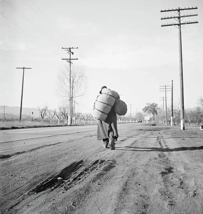 Framed Print : More than twenty-five years a bindle-stiff... Napa Valley, California, 1938. Creator: Dorothea Lange