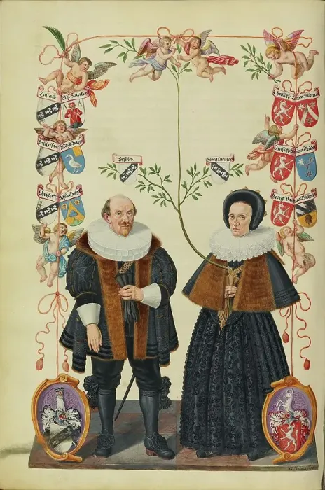 Framed Print : The Twenty-Seventh Generation, Christoph Derrer and His Second Wife Ursula... about 1626-1711. Creator: Georg Strauch Framed Print : The Twenty-Seventh Generation, Christoph Derrer and His Second Wife Ursula... about 1626-1711. Creator: Georg Strauch
