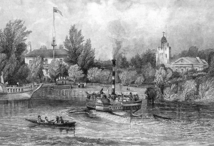 Framed Print : Twickenham Ait (Eel Pie Island), London, 19th century. Artist: M Wilson Framed Print : Twickenham Ait (Eel Pie Island), London, 19th century. Artist: M Wilson