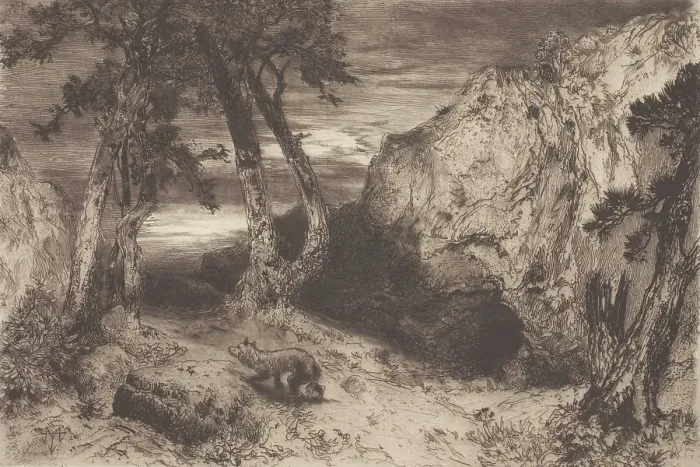 Framed Print : Twilight in Arizona, 1880. Creator: Thomas Moran Framed Print : Twilight in Arizona, 1880. Creator: Thomas Moran