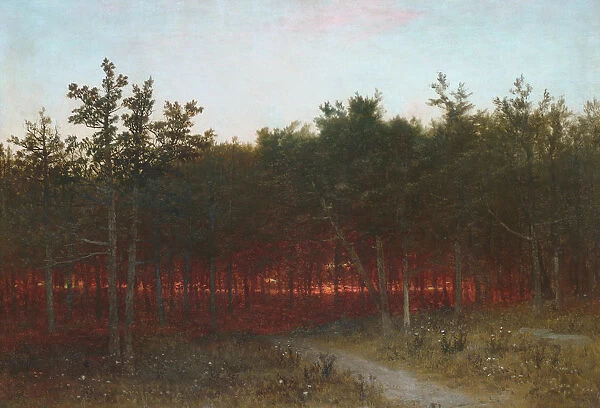 Twilight in the Cedars at Darien, Connecticut, 1872. Creator: John Frederick Kensett