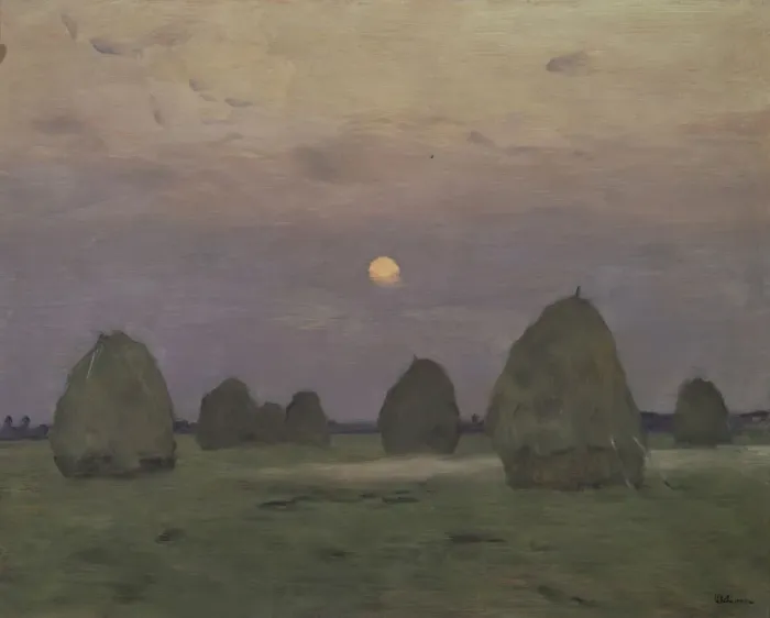Framed Print : Twilight. The haystacks, 1899. Artist: Levitan, Isaak Ilyich (1860-1900) Framed Print : Twilight. The haystacks, 1899. Artist: Levitan, Isaak Ilyich (1860-1900)