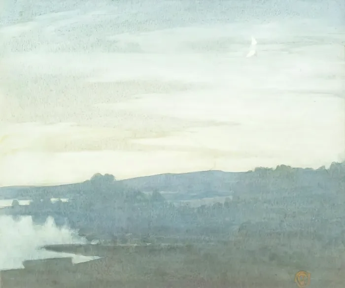 Framed Print : Twilight Landscape, c1880-1920. Creator: James Cadenhead Framed Print : Twilight Landscape, c1880-1920. Creator: James Cadenhead