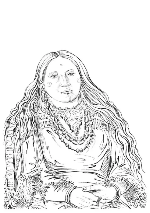 Framed Print : The Twin, matron of the Riccaree tribe, 1841. Artist: Myers and Co Framed Print : The Twin, matron of the Riccaree tribe, 1841. Artist: Myers and Co