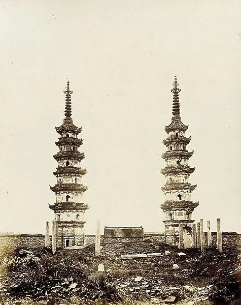 Twin Pagodas, Southern Sung Style, 1860. Creator: Felice Beato
