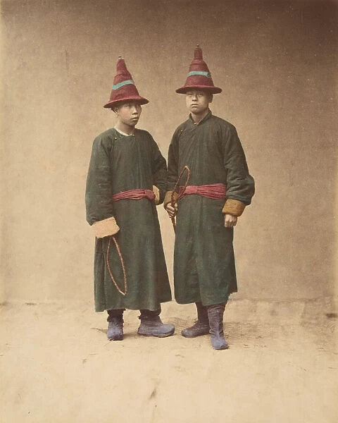 [Two Chinese Men in Matching Traditional Dress], 1870s. Creator