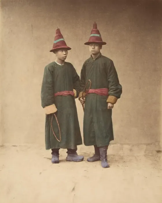 Framed Print : [Two Chinese Men in Matching Traditional Dress], 1870s. Creator