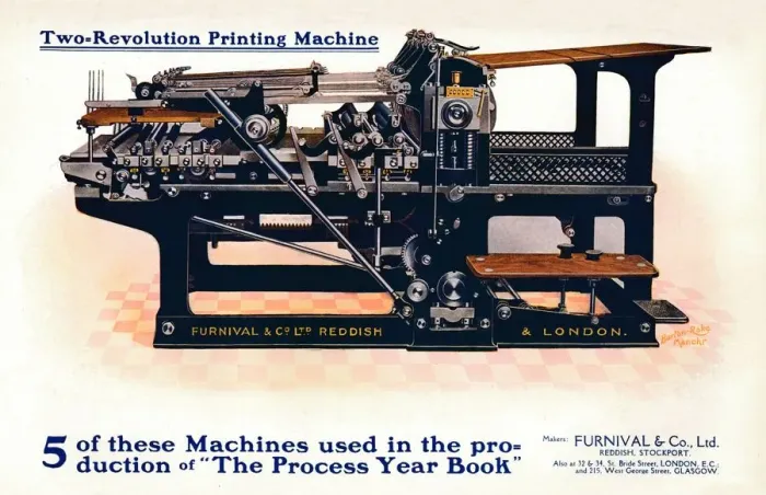 Framed Print : Two-Revolution Printing Machine, c1908. Artist: Burton-Rake Framed Print : Two-Revolution Printing Machine, c1908. Artist: Burton-Rake