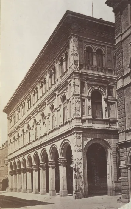 Framed Print : Two-storey building with an arcade, Bologna, between 1880-1886. Creator: Giorgio Sommer Framed Print : Two-storey building with an arcade, Bologna, between 1880-1886. Creator: Giorgio Sommer