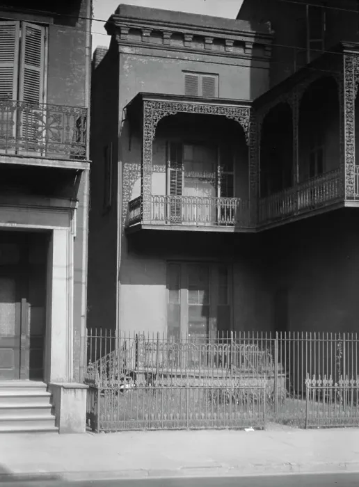 Framed Print : Two-story houses, New Orleans or Charleston, South Carolina, between 1920 and 1926. Creator: Arnold Genthe Framed Print : Two-story houses, New Orleans or Charleston, South Carolina, between 1920 and 1926. Creator: Arnold Genthe