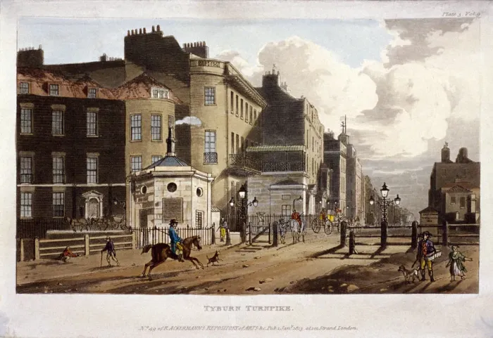Framed Print : Tyburn, Paddington, London, 1813 Framed Print : Tyburn, Paddington, London, 1813
