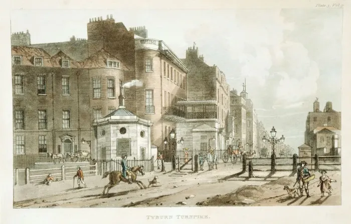 Framed Print : Tyburn Turnpike, Paddington, London, 1813 Framed Print : Tyburn Turnpike, Paddington, London, 1813