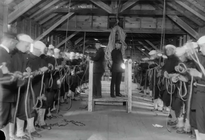 Framed Print : Tying knots, between c1915 and c1920. Creator: Bain News Service Framed Print : Tying knots, between c1915 and c1920. Creator: Bain News Service