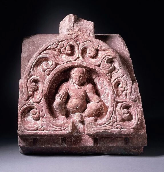 Tympanum with Kubera, the God of Riches, 4th century. Creator: Unknown