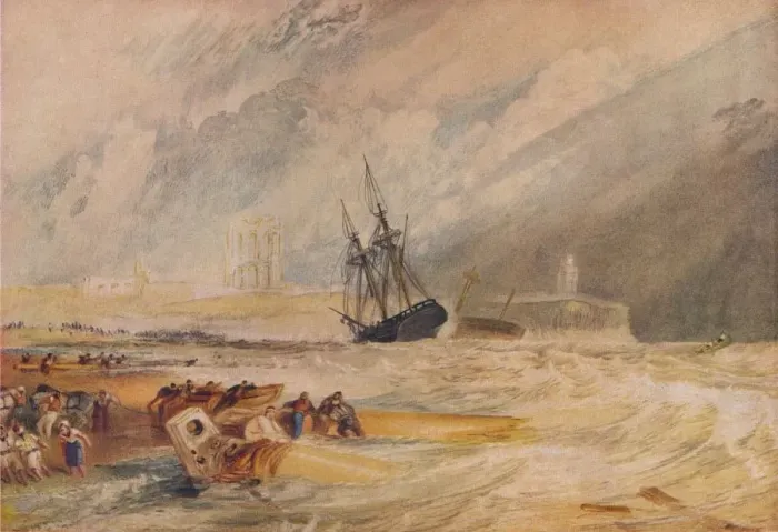 Framed Print : Tynemouth, early 19th century, (1930). Creator: JMW Turner Framed Print : Tynemouth, early 19th century, (1930). Creator: JMW Turner