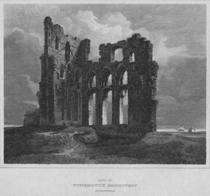 Framed Print : Part of Tynemouth Monastery. Northumberland, 1814. Artist: John Greig