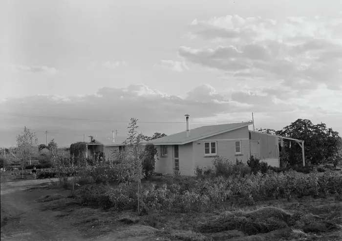 Framed Print : Type house at Garden Homes, Kern County, California, 1938. Creator: Dorothea Lange. Type house at Garden Homes, Kern County, California, 1938. Creator: Dorothea Lange Framed Print : Type house at Garden Homes, Kern County, California, 1938. Creator: Dorothea Lange. Type house at Garden Homes, Kern County, California, 1938. Creator: Dorothea Lange