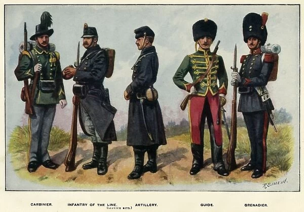 Types of the Belgian Army, 1919. Creator: Richard Simkin