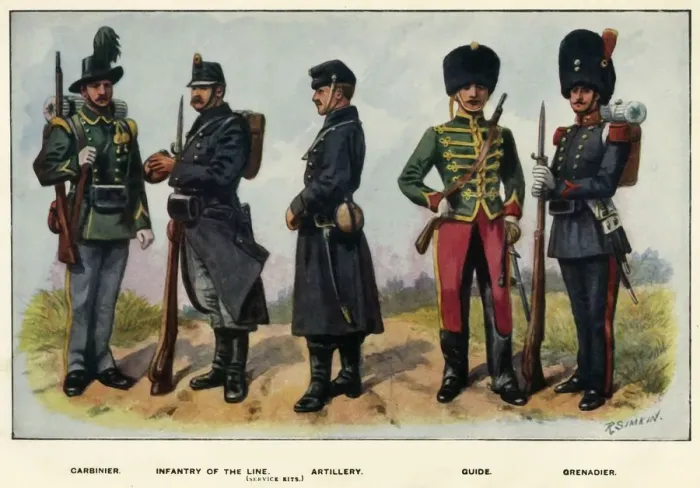 Framed Print : Types of the Belgian Army, 1919. Creator: Richard Simkin Framed Print : Types of the Belgian Army, 1919. Creator: Richard Simkin