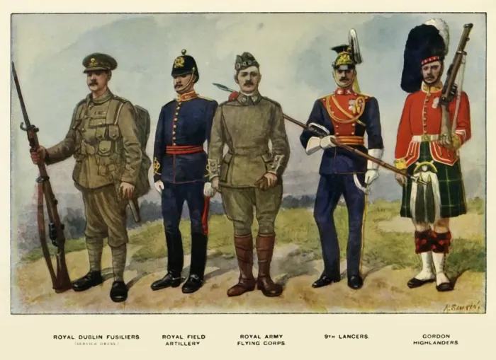 Framed Print : Types of the British Army, 1919. Creator: Richard Simkin Framed Print : Types of the British Army, 1919. Creator: Richard Simkin