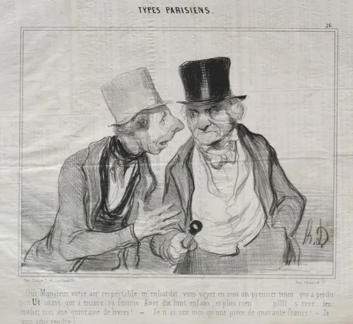 Framed Print : Types Parisiens, plate 26: Yes, Sir, your respectable air encourages me... 29 May 1840 Framed Print : Types Parisiens, plate 26: Yes, Sir, your respectable air encourages me... 29 May 1840