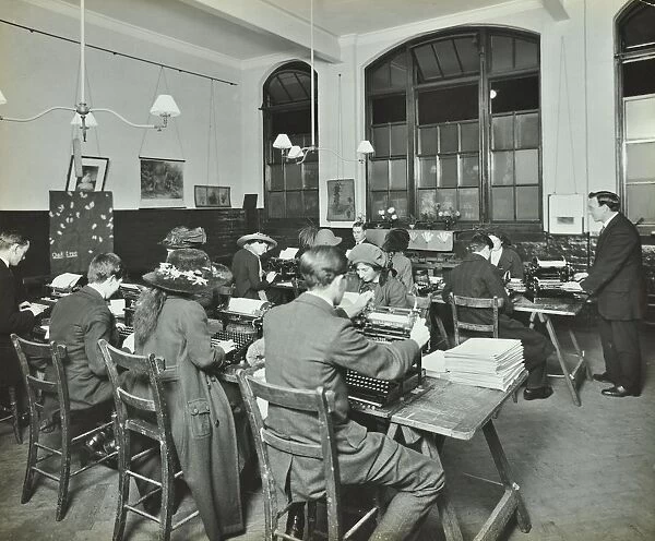 Typewriting class, Hammersmith Commercial Institute, London, 1913
