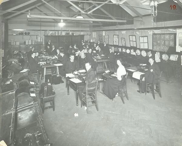 Typewriting examination class, Queens Road Evening Institute, London, 1908