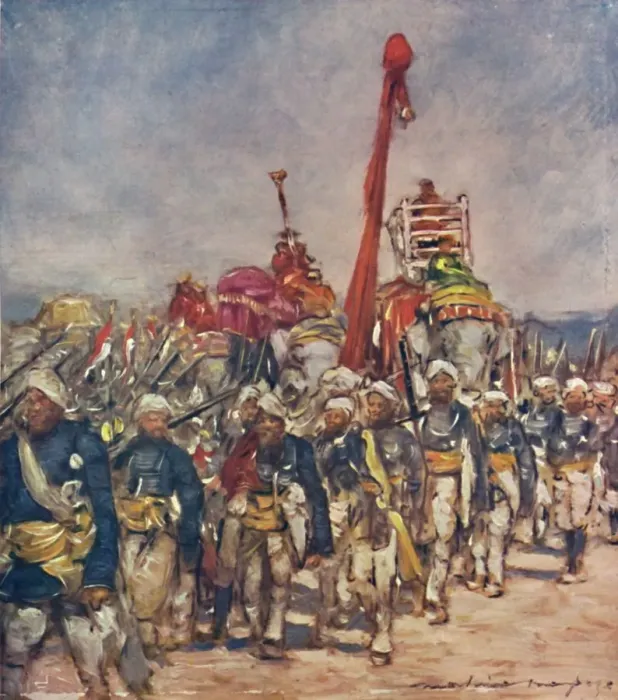 Framed Print : A Typical Group in the Retainers Procession, 1903. Artist: Mortimer L Menpes Framed Print : A Typical Group in the Retainers Procession, 1903. Artist: Mortimer L Menpes