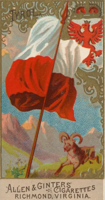 Framed Print : Tyrol, from Flags of All Nations, Series 2 (N10) for Allen & Ginter Cigarettes Brands Framed Print : Tyrol, from Flags of All Nations, Series 2 (N10) for Allen & Ginter Cigarettes Brands