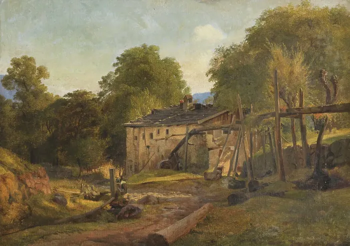 Framed Print : Tyrolean Landscape. Study, c.1836. Creator: Louis Gurlitt Framed Print : Tyrolean Landscape. Study, c.1836. Creator: Louis Gurlitt