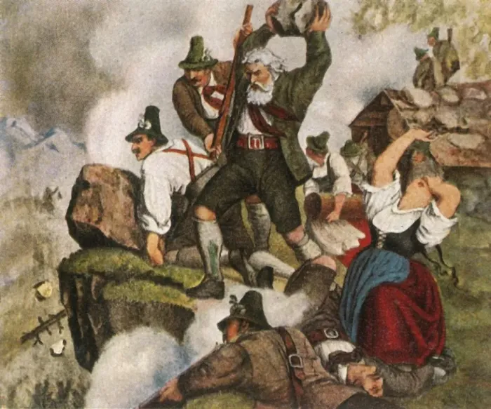 Framed Print : The Tyrolean struggle for freedom, 1809, (1936). Creator: Unknown Framed Print : The Tyrolean struggle for freedom, 1809, (1936). Creator: Unknown