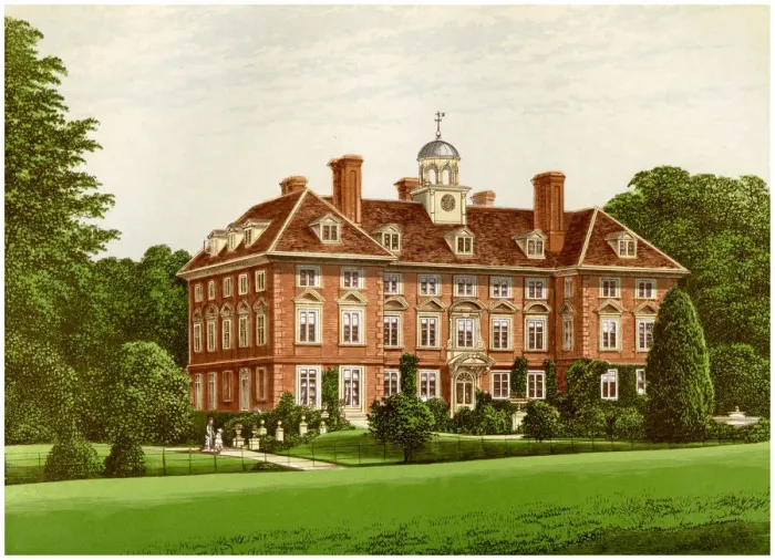 Framed Print : Tyttenhanger Park, Hertfordshire, home of the Countess of Caledon, c1880 Framed Print : Tyttenhanger Park, Hertfordshire, home of the Countess of Caledon, c1880