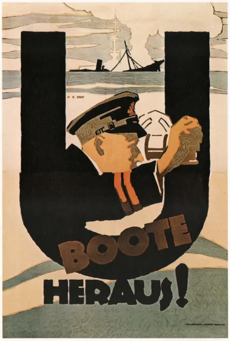 Framed Print : The U-boats Are Out!, 1917. Artist: Erdt, Hans Rudi (1883-1925) Framed Print : The U-boats Are Out!, 1917. Artist: Erdt, Hans Rudi (1883-1925)
