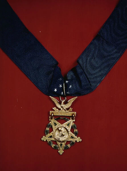 U. S. Army Medal of Honor with neck band, between 1941 and 1945. Creator: Unknown