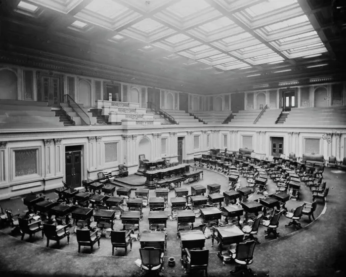 Framed Print : U. S. Capitol - Seventh i. e, Senate Chamber, Washington D. C. c. 1873. Creator: Unknown Framed Print : U. S. Capitol - Seventh i. e, Senate Chamber, Washington D. C. c. 1873. Creator: Unknown