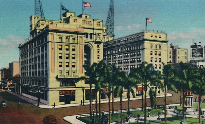 Framed Print : U S. Grant Hotel and Plaza. San Diego, California, c1941 Framed Print : U S. Grant Hotel and Plaza. San Diego, California, c1941